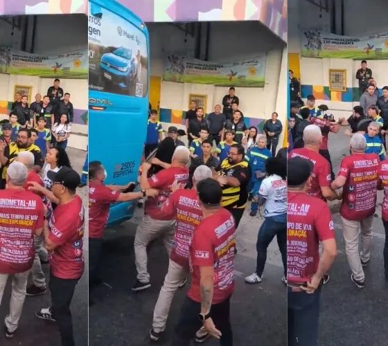 Sindicalistas saem na porrada durante greve do transporte especial