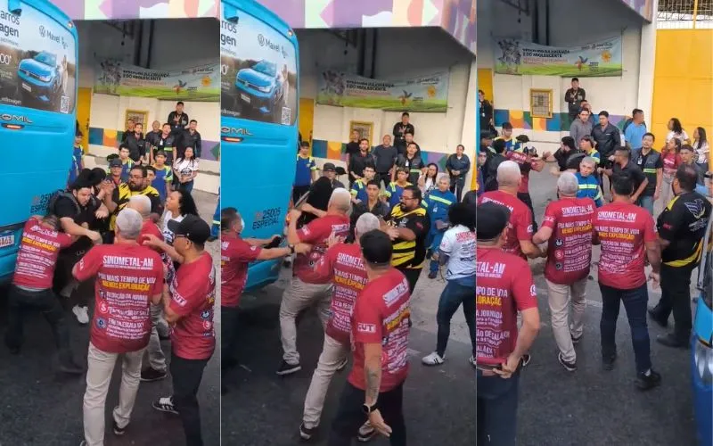 Sindicalistas saem na porrada durante greve do transporte especial