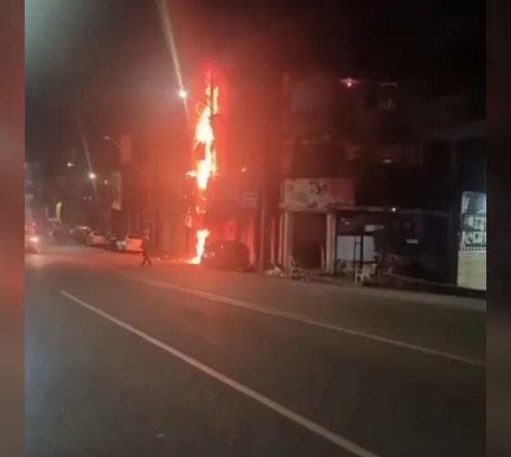 Transformador pega fogo e causa incêndio em prédio no Japiim