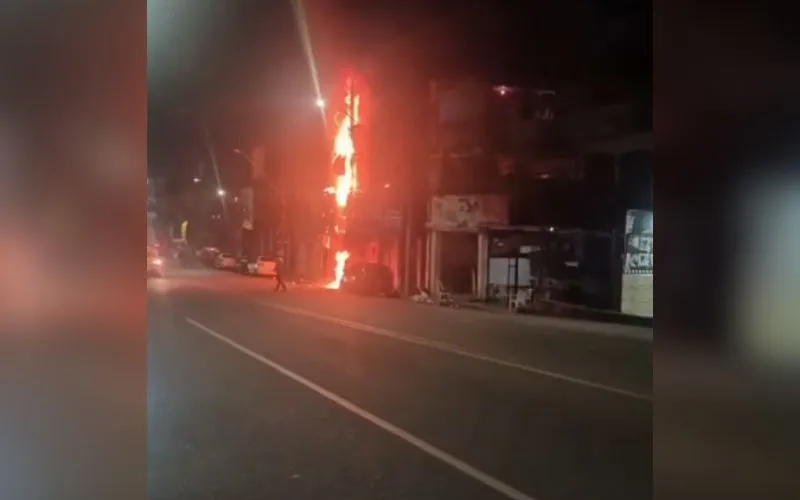 Transformador pega fogo e causa incêndio em prédio no Japiim