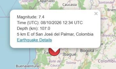 Moradores de Manaus relatam tremores após terremoto de magnitude 7,4 na Colômbia