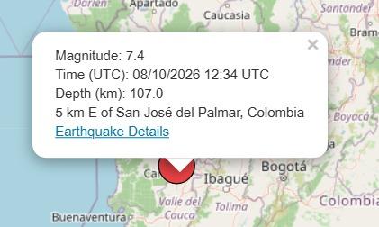 Moradores de Manaus relatam tremores após terremoto de magnitude 7,4 na Colômbia