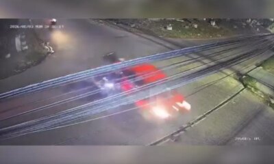 Vídeo mostra motociclista sendo arremessado após colisão em Manaus