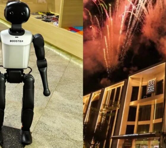 Robô humanoide interage com visitantes no Manaus Plaza Shopping