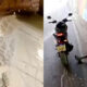 Motociclista derrapa em tinta na pista e sofre acidente em Manaus