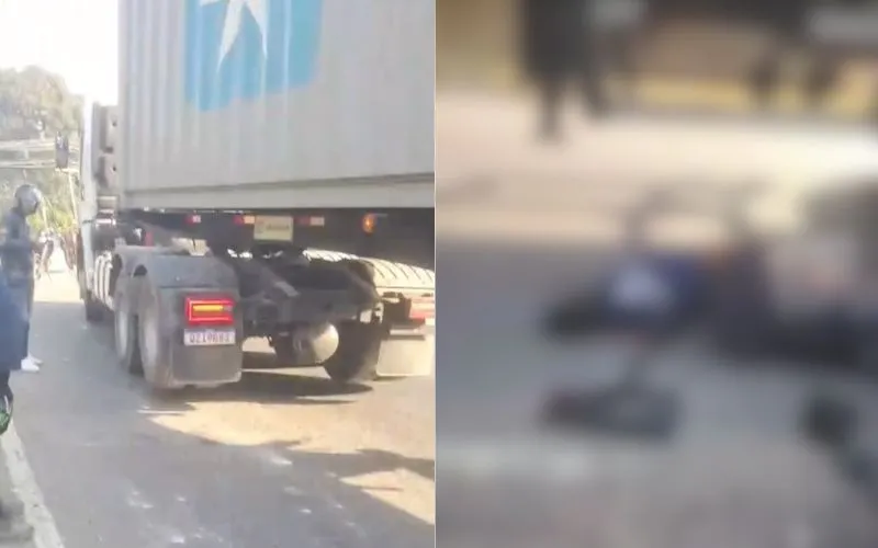 Motociclista morre esmagado por carreta no Distrito Industrial