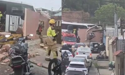 Motorista passa mal e micro-ônibus bate contra muro de casa em Manaus
