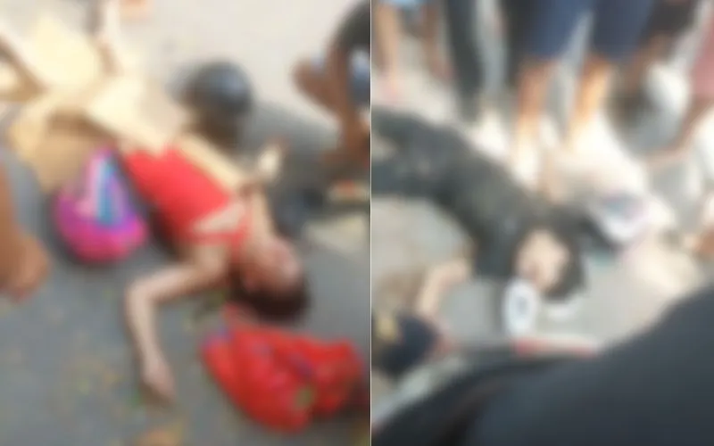 Mototaxista e passageira ficam gravemente feridos após colisão com ônibus em Manaus