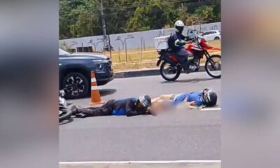 Mulher tem a perna esmagada por carreta na avenida das Torres