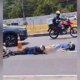 Mulher tem a perna esmagada por carreta na avenida das Torres