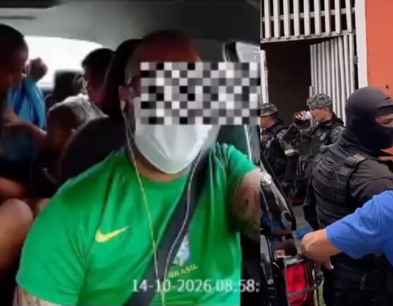 Momentos antes de fazer o filho refém: Vídeo mostra pai armado mantendo ex-esposa sob ame4ça em carro de aplicativo