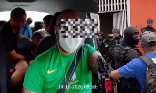 Momentos antes de fazer o filho refém: Vídeo mostra pai armado mantendo ex-esposa sob ame4ça em carro de aplicativo