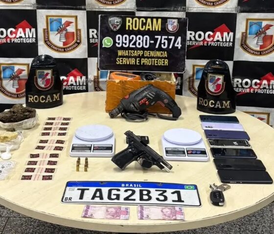 Quadrilha suspeita de invadir e furtar casa no Tarumã é presa pela Rocam em Manaus; veja vídeo
