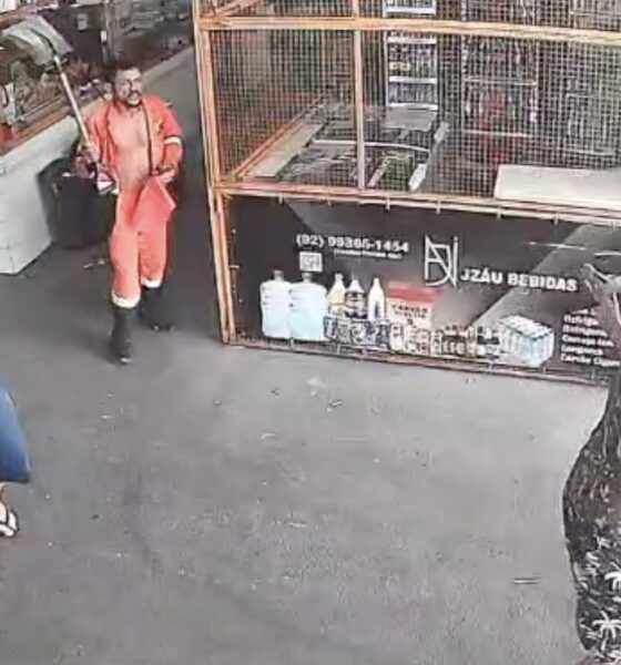 Após assaltar mulher, suspeito é perseguido e ameaça pessoas com peixeira na Feira do Japiim; veja vídeo