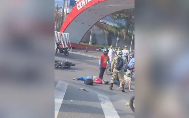 Acidente deixa duas pessoas feridas na Avenida Rodrigo Otávio