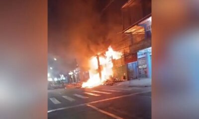 Incêndio atinge sucataria e mobiliza bombeiros na Avenida Itaúba