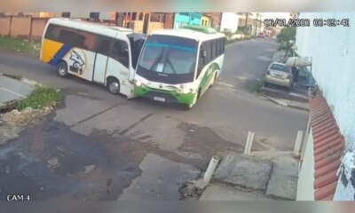 Motorista ignora sinalização e provoca acidente no Novo Aleixo